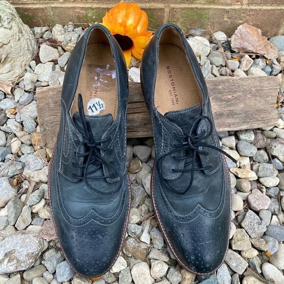 Bostonian Dark Gray Leather Oxford Men's US 11.5M - Picture 3 of 8